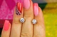 Серьги гвоздики Xuping Jewelry с камнем на шесть креплений 6 мм золотистые - изображение 1