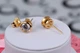 Серьги гвоздики Xuping Jewelry камешек в ободке 6 мм золотистые - изображение 2