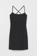 Платье H&M 42 черный полоска 1303967662 - изображение 1