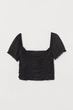 Топ H&M XS черный 1803878479 - изображение 1
