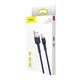 Кабель Baseus cafule Cable USB For iP 2.4A 1m Gold+Blue (CALKLF-BV3) - изображение 2
