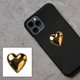 Об'ємна 3D наклейка "Golden Heart" стікер для декора телефона, ноутбука, блокнота SX-291 - зображення 1