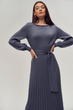 Сукня (темно-сіра сукня міді з плісованим низом) Gepur 43469 4XL-6XL Сіра - зображення 1