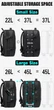 Дорожный рюкзак Bange BG-1908D с USB портом сумка для путешествий расширяется до 45L водоотталкивающая ткань Сумка-рюкзак для ноутбука на 17.3" Black - изображение 4