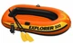 Надувная трехместная лодка с веслами и насосом Intex 58332 Explorer 211x117x41 см Оранжевый - изображение 1
