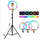 Кольцевая лампа со штативом для для телефона RGB LED 26 см - изображение 2