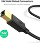 Кабель для принтера UGREEN US135 USB 2.0 AM to BM Print Cable 2m (Black) (20847) - изображение 3