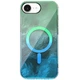Протиударний Чохол TPU Shiny Mountain (MagFit) для Apple iPhone 16e (6.1") Green / Blue - зображення 1