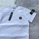 Літній чоловічий спортивний костюм (футболка + шорти + шкарпетки) Stone Island Білий з чорний M (KK-321) - зображення 3