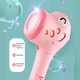 Генератор мыльных пузырей со светомузыкой Динозаврик игрушка Bubble stick dinosaur с батарейками в комплекте 35 см Розовый - изображение 7