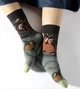 Носки женские, высокие с рисунком зайчика, хлопковые, 35-40р., разноцветные - изображение 3