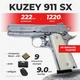 Стартовый пистолет Kuzey 911 SX chrome с патронами с кобурой - изображение 1