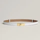 Ремень кожаный с логотипом Hermes Kelly 18 Belt Beige 60-100см Белый - изображение 1