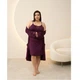 Ночная сорочка женская с халатом 3XL Баклажановый 18568 - изображение 5