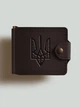 Зажим для денег Turtle Comfort с тиснением Герб УНР "острый" с монетницей из натуральной кожи Crazy Horse Темно-коричневый - изображение 1