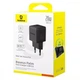Мережевий зарядний пристрій Baseus Palm Fast Charger 20 W 1*USB QC 3.0 1*Type-C PD3.0 Black (P10111608113-00) - зображення 5