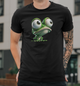 Мужская футболка B&C Collection с принтом Удивленная Жаба, 2XL Черный - изображение 1