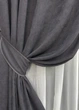 Комплект готовых штор VR-Textil Микровелюр Petek YL №1706ш Графитовый 100х270 см 2 шт (31-0017) - изображение 5