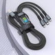 Кабель для заряджання телефонів USB, Type-C, Lightning із швидкою зарядкою, довжина шнура 1 м - зображення 3