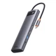 USB-Hub Baseus Metal Gleam Series 12-in-1 Multifunctional Type-C HUB Docking Station Gray（Type-C to HDMI*1+USB3.1*2+USB3.0*2+Type-C3.1*1+PD*1+RJ45*1+SD/TF*1+DP*1+3.5mm*1) (WKWG020213) - изображение 6