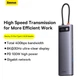 USB-Hub Baseus Metal Gleam Series 12-in-1 Multifunctional Type-C HUB Docking Station Gray（Type-C to HDMI*1+USB3.1*2+USB3.0*2+Type-C3.1*1+PD*1+RJ45*1+SD/TF*1+DP*1+3.5mm*1) (WKWG020213) - изображение 10