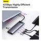 USB-Hub Baseus Metal Gleam Series 12-in-1 Multifunctional Type-C HUB Docking Station Gray（Type-C to HDMI*1+USB3.1*2+USB3.0*2+Type-C3.1*1+PD*1+RJ45*1+SD/TF*1+DP*1+3.5mm*1) (WKWG020213) - изображение 12