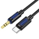 Аудиокабель BOROFONE BL20 Type-C для 3.5mm male, silicone, 1m, Black 6941991114410 - изображение 1