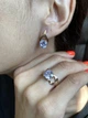 Серебряные серьги Silverstyle с золотыми пластинами 181с цвет камня белый - изображение 2