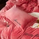 Велюровое постельное белье Евро KOLOCO Monika (41059) Розовый - изображение 6