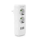 Сетевой тройник удлинитель с заземлением f102 white 2 розетки 3usb 1а 2500w 10a 110 250v max blister - изображение 1