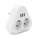 Сетевой тройник удлинитель с заземлением f202 white 2 розетки 3usb 1а 2500w 10a 110 250v max blister - изображение 1
