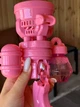 Детский пистолет пулемет Bubble Gun 14 см генератор мыльных пузырей автоматический Розовый - изображение 8