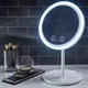 Круглое зеркало для макияжа Beauty Breeze Mirror с LED подсветкой, вентилятором и увеличением 5х, настольное косметическое зеркало с питанием от USB и дополнительным увеличением Белое QYL-969-White - изображение 1
