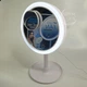 Круглое зеркало для макияжа Beauty Breeze Mirror с LED подсветкой, вентилятором и увеличением 5х, настольное косметическое зеркало с питанием от USB и дополнительным увеличением Белое QYL-969-White - изображение 2