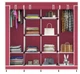 Складной мобильный универсальный каркасный шкаф для одежды Storage Wardrobe 28170 на 4 секции Бордовый (N-1) - изображение 3