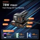 Автомобільний зарядний пристрій 5-в-1 ASOMETECH 78W PD3.0 QC4.0 LED-дисплей з виносним блоком car charger 3xUSB+2xTypeC. - зображення 6