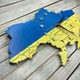 Часы настенные в форме карты Украины, часы карта Украины, часы патриотические HWD (A0663) - изображение 2