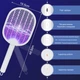 Электрическая мухобойка ракетка против насекомых, комаров с LED освещением овальная White - изображение 3