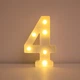 Об'ємна цифра 4 Led декоративна маленька 21 на 15 см білий - зображення 1