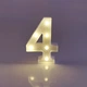 Об'ємна цифра 4 Led декоративна маленька 21 на 15 см білий - зображення 6
