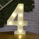 Об'ємна цифра 4 Led декоративна маленька 21 на 15 см білий - зображення 7