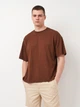 Футболка хлопковая длинная мужская H&M 1074658_кор L Коричневая (KAY2000001582756) - изображение 1