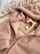 Дитячий комбінезон Teddy на флісі весний 15°+ з капюшоном пудровий 62-68 см - изображение 7