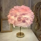 Декоративный Абажур из перьев для спальни и гостиной Pink - изображение 6