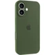 Чохол Silicone Premium case з захистом камери для iPhone 17 Full Camera Protective dark olive 5736 - изображение 3