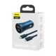 Автомобільний зарядний пристрій Baseus Golden Contactor Pro Dual Fast Charger Car Charger C / C 40W, Blue - зображення 2