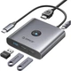 USB-хаб Orico FAX3-5P-GY-EP USB Type-C 3-в-1 Grey (CA914227) - зображення 2