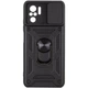 Противоударный чехол Armor Ring + защита камеры для Xiaomi Redmi Note 10, Note 10S и Poco M5s Simon case чёрный - изображение 1