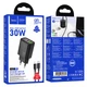 Сетевое зарядное устройство Hoco N63 Gentle PD30W+QC3.0 (1USB-A/1C) + кабель Type-C to Lightning Black - изображение 6