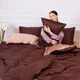 Комплект постельного белья MirSon Сатин Premium Cappuccino 0165+0211 175х210 (2200000688453) - изображение 6